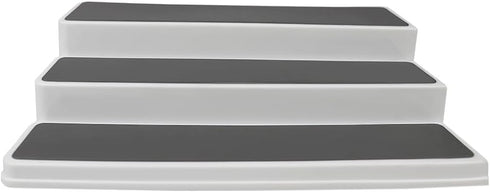 Home Basics 3-Tiered Plastic Expandable Spice Rack - Adjustable Length Kitchen Organizer for Cabinet, Pantry, or