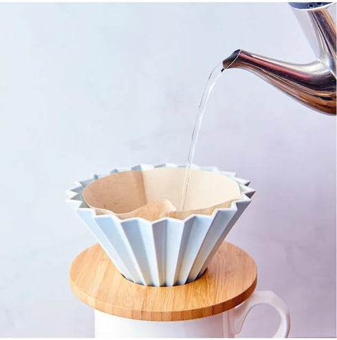 Origami Filter Cup, Ceramic Pour Over Coffee Maker, Easy Manual Brew Maker for Home, Cafe, Camping