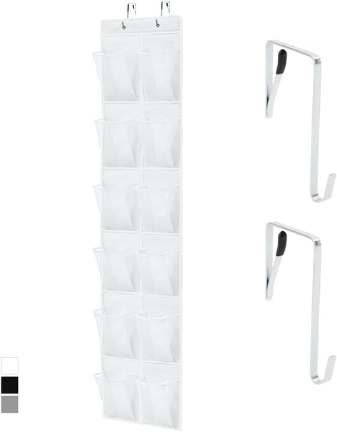 GORILLA GRIP Over the Door Shoe Organizer, 12 Large Breathable Mesh Pockets,
