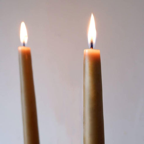 Candlestock 8 Inch Real Bayberry Taper Candle Pair, Pure Bayberry and 100% USA Beeswax Blend, Dripless