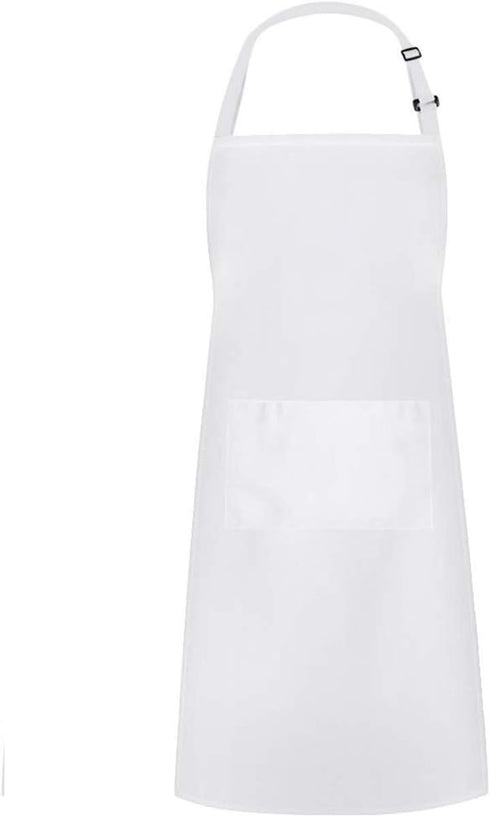 Hyzrz Chef Apron Hat Set - Adjustable Kitchen Apron with Butcher Hat for Men and Women, Father's Gift in White