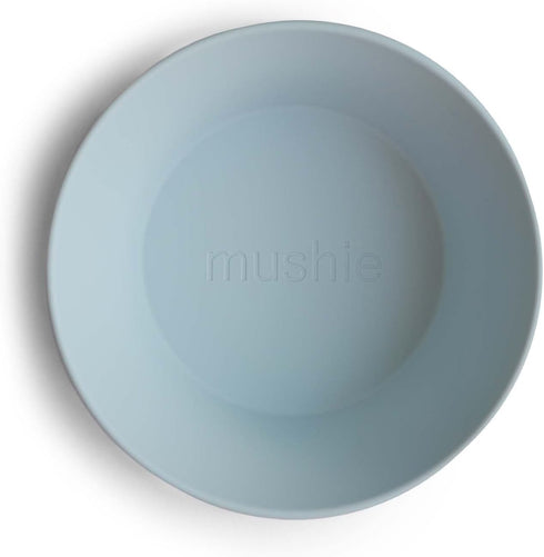 mushie Round Dinnerware Bowls for Kids, Set of 2 Made in Denmark (Powder Blue)