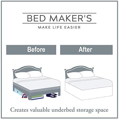 Bed Maker’s Never Lift Your Mattress Microfiber Wrap-Around Bed Skirt, Classic 14 Inch Drop Length, Twin, White