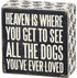 Primitives by Kathy 22223 Pawprint Trimmed Box Sign, 4" x 4", All the Dogs, Heaven is Where