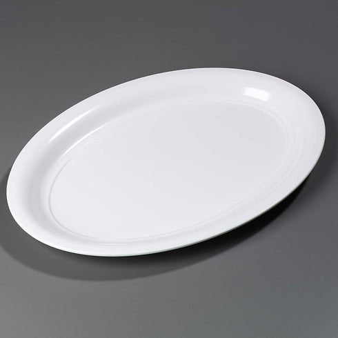 Carlisle FoodService Products Displayware Plastic Catering Platter, 21" x 15", White