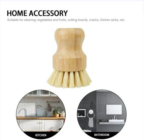 1 Pcs Palm Wooden Dish Scrubber Brush,Bamboo Dish Brush Set, Dish Brushes, Durable Wood Dishes Scrub Brush, Natural Round Vegetable Cleaning Pots Pans Sink Washing Kitchen Brush & Tools by WinldMonmo
