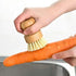 1 Pcs Palm Wooden Dish Scrubber Brush, Durable Bamboo Dish Brush for Cleaning Pots and Pans in Kitchen