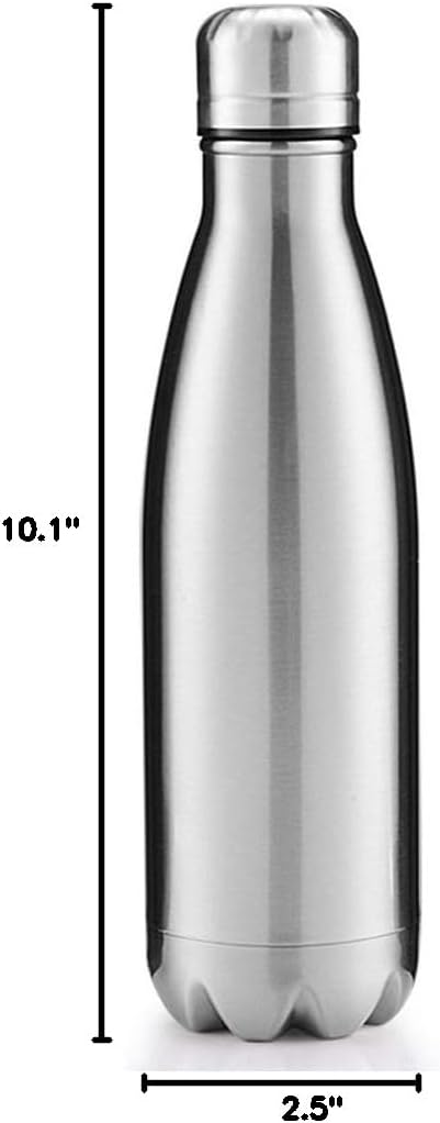 18/8 350ml 500ml 750ml 1000ml (500ml) Double Wall Stainless Steel Vacuum Cola Shape Bottle, Narrow Mouth Thermo Flask