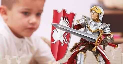 Papo Hand-Painted Figurine - Medieval Fantasy White Crested Knight - Collectible for Children 3+
