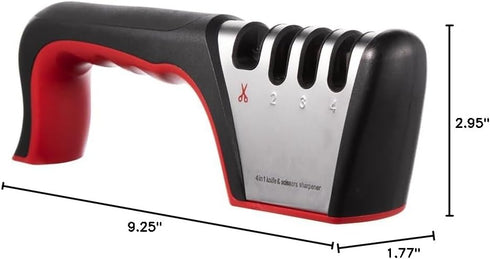 Brigii 4-in-1 Knife Sharpener, Kitchen Accessories for Ceramic Knives, Steel Knives, and Scissors
