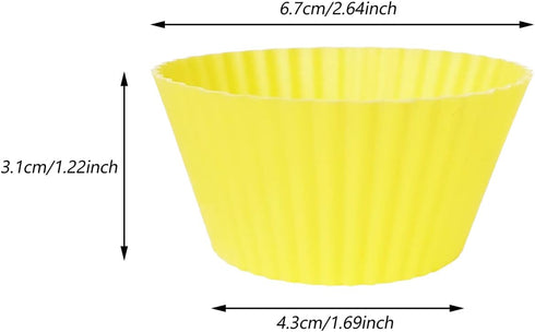 28 Pack Silicone Baking Cups, 7 Colors 2.64 inches Muffin Cups, Reusable Cupcake Mold, Non-Stick Cake Lining by YOLCAR