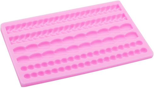 3D Pearl Knit Rope Silicone Mold for Fondant, Cake Border Decorating Molds, DIY Baking Tools