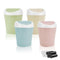 QLFJ-FurDec 4 Pcs Plastic Mini Trash Can Wastebasket with 8 Rolls Trash Bags,