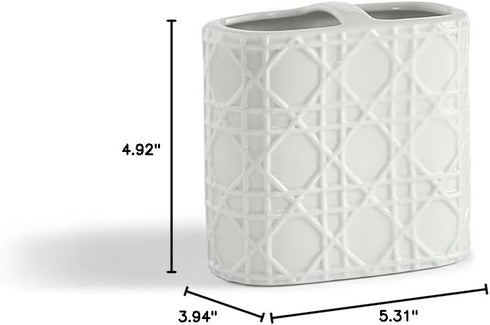 Kassatex Rattan Toothbrush Holder ARN-TBH, Porcelain