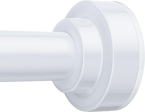 TEECK Adjustable Spring Tension Shower Curtain Rod, 27-76 inch, Never Rust Anti-Slip for Bathroom, Easy to Use, White