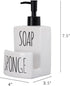 ADAVAS.Y&G Set 2-in-1 Countertop Ceramic Dish soap Dispenser with Sponge Holder Hand and Dish Soap Dispenser