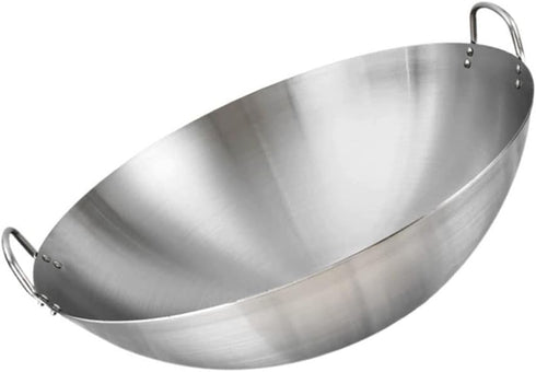 DOITOOL Stainless Steel Wok, 11 Inch Non-Stick Frying Pan, Dual Handle Kitchen Cookware