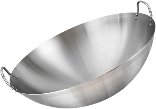 DOITOOL Stainless Steel Wok, 11 Inch Non-Stick Frying Pan, Dual Handle Kitchen Cookware