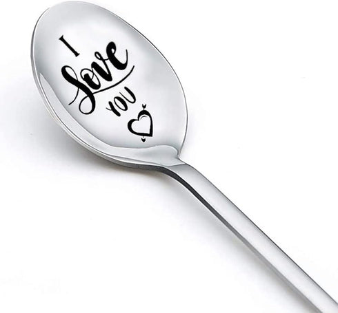 I Love You Spoon Gifts for Couple, Birthday Anniversary Christmas Gifts for Boyfriend Girlfriend