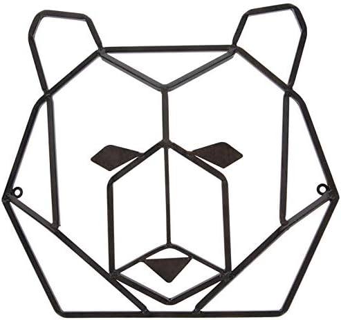 Everydecor Rustic Geometric Bear Head Metal Wall Art Decor for Home Office Kitchen Living Room Bedroom