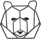 Everydecor Rustic Geometric Bear Head Metal Wall Art Decor for Home Office Kitchen Living Room Bedroom