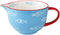 Blue Fish Pattern Kitchen Ceramic Mixing Bowl, 0.5 Quart, with Pouring Spout and Handle