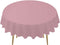 Pink Plastic Tablecloths 2 Pack - Disposable 84 Inch Circle Table Covers for BBQ, Birthday, Wedding, 6 ft Round Use