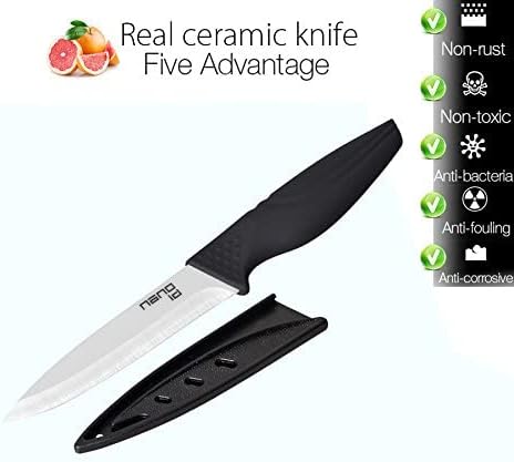 Steak Knives Set of 6 Multi-color Kitchen Ceramic Knife Set for Outdoor BBQ