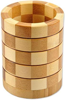Bamboo Kitchen Tool Holder, Round Shaped Utensil Organizer for Kitchen