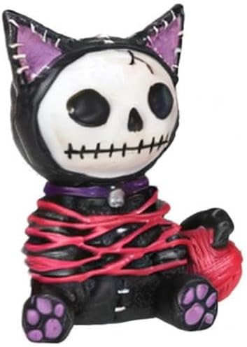 Black Mao Mao Cat Furry Bones Statue Display
