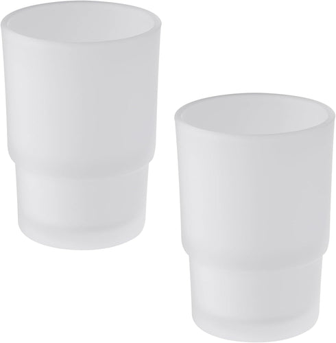 Glass Tumbler Cap 2 Pack, Aomasi Frosted Bathroom Rinsing and Mouthwash Cup,