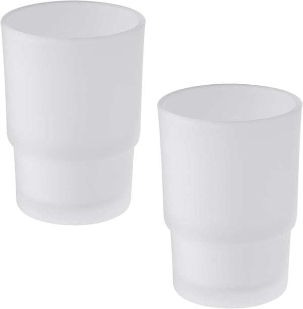 Glass Tumbler Cap 2 Pack, Aomasi Frosted Bathroom Rinsing and Mouthwash Cup,