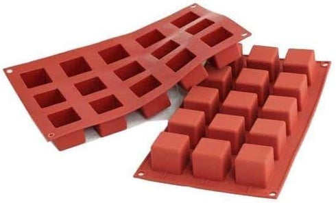 silikomart 26.105.00.0065 Cube-Shaped Silicone Mould, Brick, 29.5 x 17.5 x 1.5 cm by Silikomart