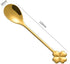 10 pcs Gold Four-Leaf Clover Stainless Steel Spoon Set, Unique Design for Coffee, Tea, Desserts, Ice Cream 4.7inch