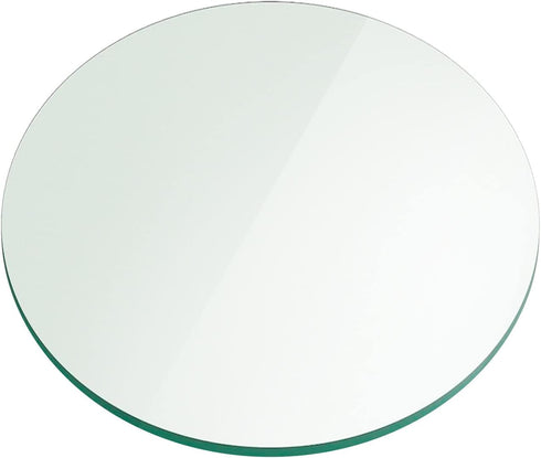 12-Inch Round Tempered Glass Table Top, 3/8 Thick, Flat Polished Edge, Durable