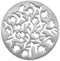 Yair Emanuel Round Aluminum Trivet with Oriental Silver Pomegranates