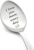 Couples Gifts Spoon for Boyfriend Girlfriend, I Love You More Every Day Gift Spoons for Coffee Tea Lovers