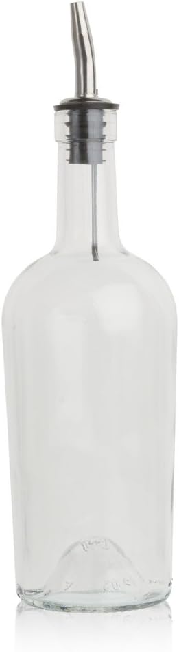 Tablecraft Home Glass Syrup Bottle - 500ml with Vented Stainless Steel Pourer