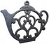 Teapot Cast Iron Trivet for Hot Pots, Kitchen & Dining Table, Black, 8 by 6.1 Inches, Gift for Home Decor