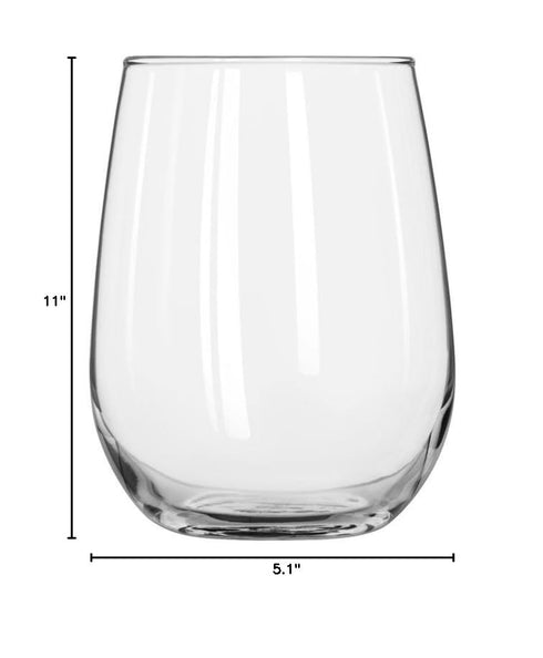 Libbey Glassware Stemless White Wine Glass, 17 oz. - Pack of 12