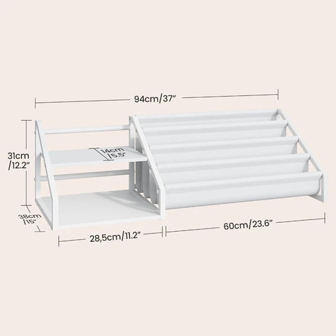2 4-Tier TCW06WB CHOEZON Kids Bookshelf, Book Shelf for Kids Rooms, Toddler Bookshelf with Open Shelves and Sling Rack