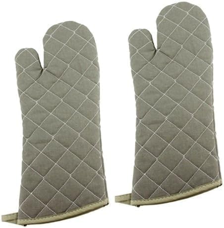New Star Foodservice Oven Mitts Set of 2, Olive, Flame Retardant, 17-Inch, Up to 400F