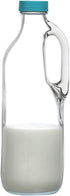 2 47oz Pc Clear Glass Pitchers with Handles and Lids - Airtight Refrigerator Water Juice Jugs for Kitchen
