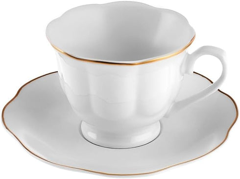 Set 6 12 Set (3 oz) KARACA an Turkish Coffee Cup for People - Piece Cups with Saucers - Small Porcelain Espresso