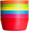 Kids Plastic Bowls Set of 12, 10 Ounce Microwave Dishwasher Safe BPA Free Non Toxic Toddler Bowls in 6 Bright Colors