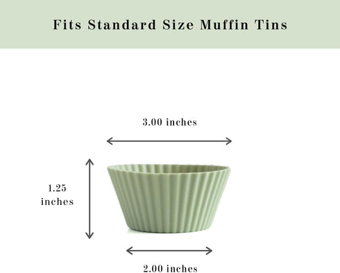 The Silicone Kitchen Reusable Silicone Baking Cup, Muffin Liners for Cupcakes, BPA Free, 12 Pack, White Blue Green