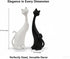 masteymoh Pack 2, (2 Cat Figurines of Black Resin Cat Statues Minimalist Modern Abstract Cat Sculptures for Bookshelf