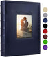 Vienrose Photo Album, 4x6 300 Photos with Memo Area, Leather Cover Large Capacity Slip-in Pictures Book, Blue