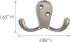 Design House 207761 Wall-Mounted Double Hook for Coat Hat, Towel Robe in Bathroom or Closet Satin Nickel 10-Pack