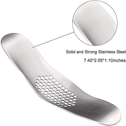 Fu Store Garlic Press - 304 Stainless Steel Garlic Rocker Mincer with Silicone Peeler (Color Random)